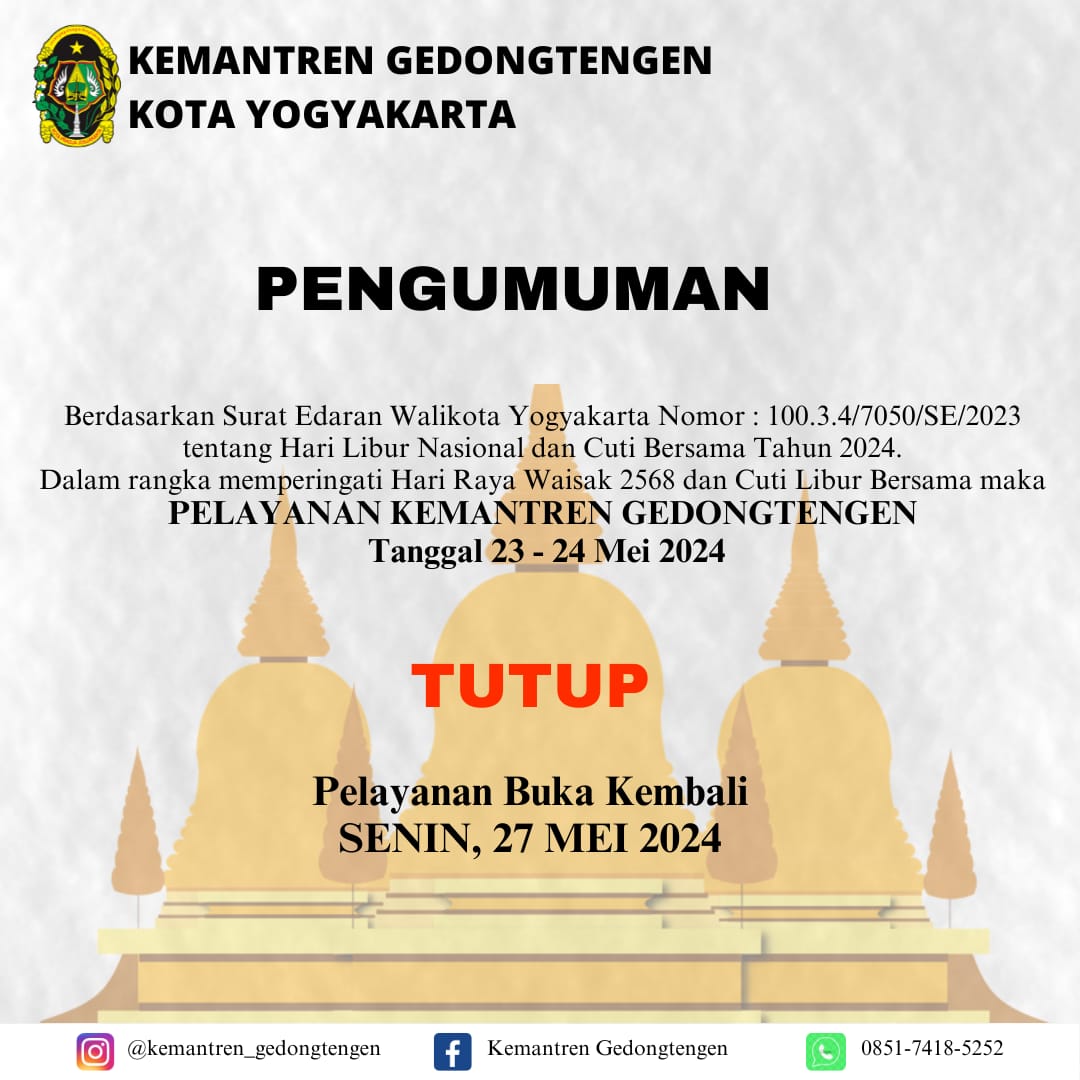 Pengumuman Libur Hari Raya Waisak